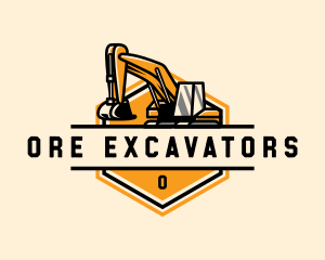 Excavator Digging Construction logo design