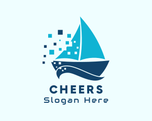 Seafarer - Pixel Nautical Sailboat logo design