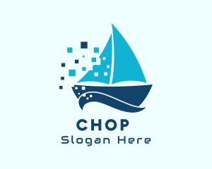 Port - Pixel Nautical Sailboat logo design