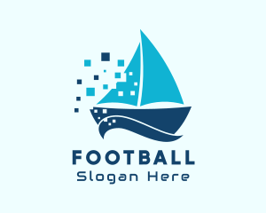 Computer - Pixel Nautical Sailboat logo design