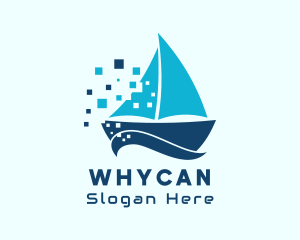 Seaman - Pixel Nautical Sailboat logo design