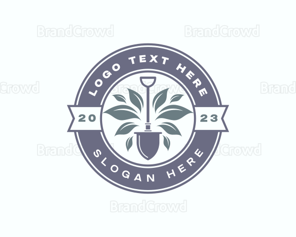 Leaf Shovel Garden Landscaping Logo