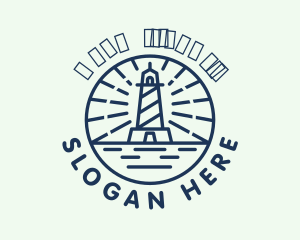 Ocean - Lighthouse Light Tower logo design