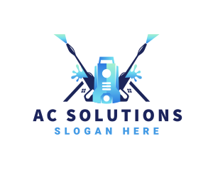 Pressure Washer Equipment Cleaning logo design