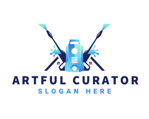 Pressure Washer Equipment Cleaning logo design