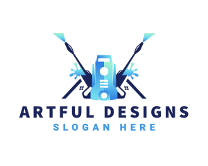 Pressure Washer Equipment Cleaning logo design