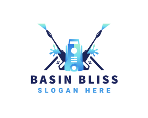 Pressure Washer Equipment Cleaning logo design