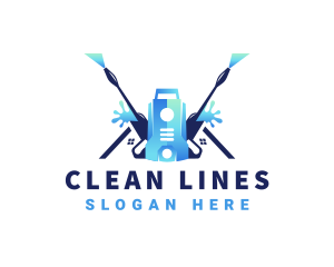 Pressure Washer Equipment Cleaning logo design