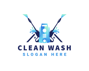 Pressure Washer Equipment Cleaning logo design