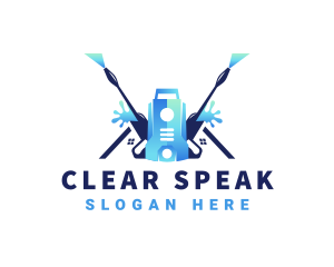 Pressure Washer Equipment Cleaning logo design