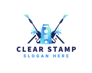 Pressure Washer Equipment Cleaning logo design