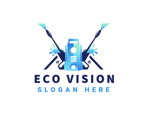 Pressure Washer Equipment Cleaning logo design