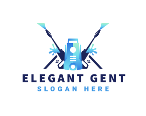 Pressure Washer Equipment Cleaning logo design