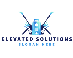 Pressure Washer Equipment Cleaning logo design