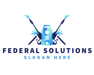 Pressure Washer Equipment Cleaning logo design