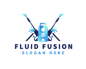 Pressure Washer Equipment Cleaning logo design