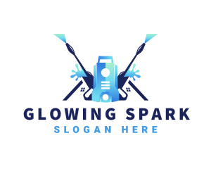 Pressure Washer Equipment Cleaning logo design