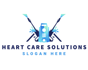 Pressure Washer Equipment Cleaning logo design