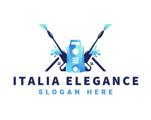 Pressure Washer Equipment Cleaning logo design