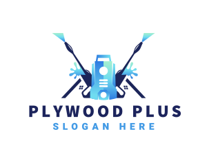 Pressure Washer Equipment Cleaning logo design