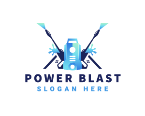 Pressure Washer Equipment Cleaning logo design