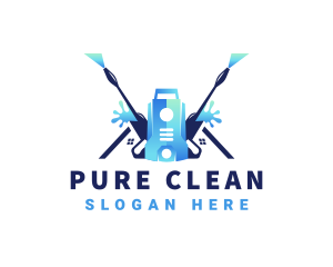 Pressure Washer Equipment Cleaning logo design