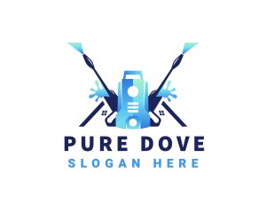 Pressure Washer Equipment Cleaning logo design