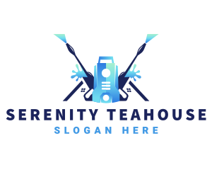 Pressure Washer Equipment Cleaning logo design