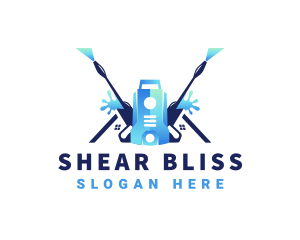 Pressure Washer Equipment Cleaning logo design