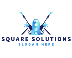 Pressure Washer Equipment Cleaning logo design