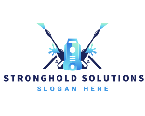 Pressure Washer Equipment Cleaning logo design