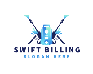 Pressure Washer Equipment Cleaning logo design