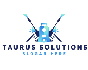 Pressure Washer Equipment Cleaning logo design