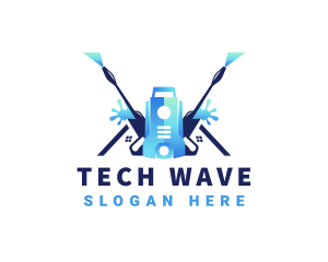 Pressure Washer Equipment Cleaning logo design