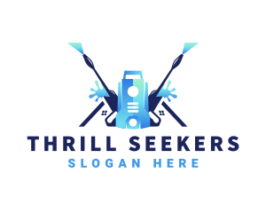 Pressure Washer Equipment Cleaning logo design