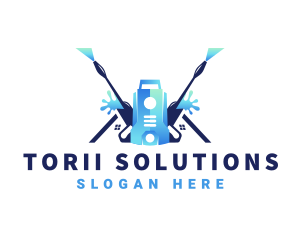 Pressure Washer Equipment Cleaning logo design