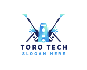 Pressure Washer Equipment Cleaning logo design