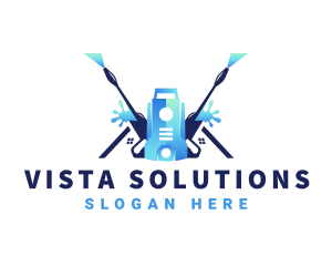 Pressure Washer Equipment Cleaning logo design