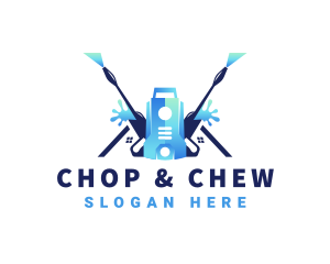 Pressure Washer Equipment Cleaning logo design