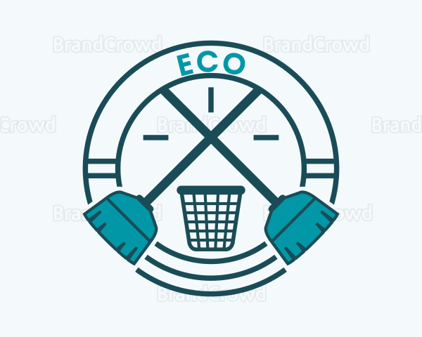 Housekeeping Cleaning Broom Logo
