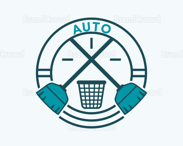 Housekeeping Cleaning Broom Logo