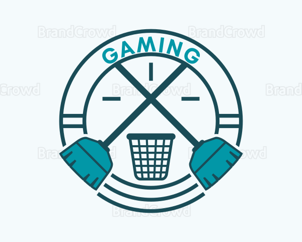 Housekeeping Cleaning Broom Logo