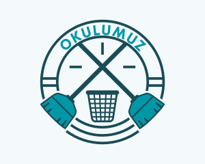 Caretaker - Housekeeping Cleaning Broom logo design