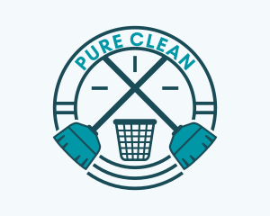 Housekeeping Cleaning Broom  logo design