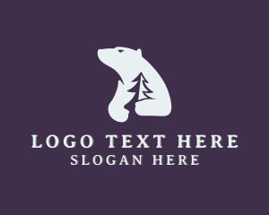 Pine Tree - Polar Bear Tree logo design