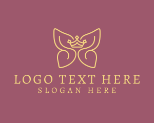 Royal - Elegant Crown Butterfly Wings logo design