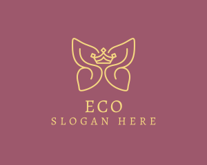 Expensive - Elegant Crown Butterfly Wings logo design