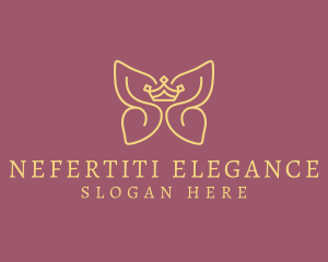 Elegant Crown Butterfly Wings logo design