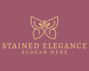 Elegant Crown Butterfly Wings logo design