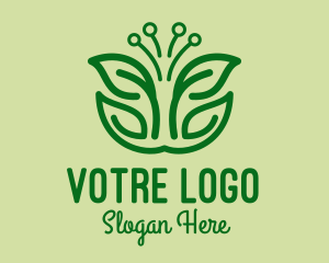 Tree Planting - Garden Seedling Leaves logo design